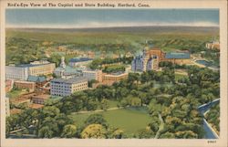 Bird's-Eye View of Capitol and State Building Hartford, CT Postcard Postcard 