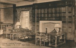 Lounge Showing Fireplace, New Haven Y.W.C.A. Connecticut Postcard Postcard Postcard