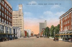 Capitol Street, Looking West Jackson, MS Postcard Postcard Postcard