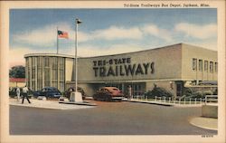 Tri-State Trailways Bus Depot Postcard