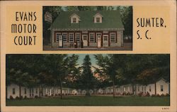 Evans Motor Court Sumter, SC Postcard Postcard Postcard