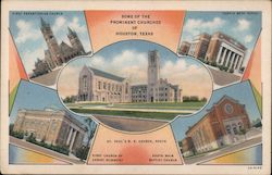 Some of the Prominent Churches of Houston Postcard