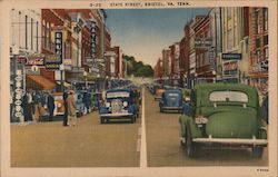 State Street-Bristol, Va.Tenn. Virginia Postcard Postcard Postcard