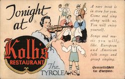 Tonight at Kolb's Restaurant, The Tyroleans Postcard
