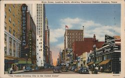 Main Street, Looking North, showing Theatrical District Postcard