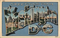 Greetings from Washington DC District Of Columbia Postcard Postcard Postcard