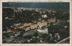 Aerial View Showing Ocean and New Palm Beach Hotel Postcard