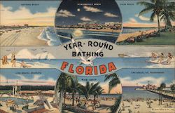 Year Round Bathing in Florida Postcard