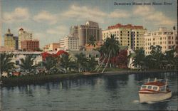 Downtown Miami from Miami River Florida Postcard Postcard Postcard