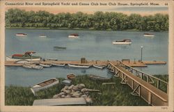 Springfield Yacht and Canoe Club and Connecticut River Postcard
