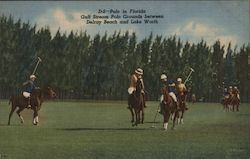 Polo in Florida Gulf Stream Polo Grounds Between Delray Beach and Lake Worth Postcard