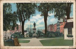 Central Square and Main Street Looking Postcard