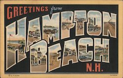 Greetings from Hampton Beach, N.H. New Hampshire Postcard Postcard Postcard