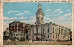 Huron County Court House and Citizens National Bank Postcard