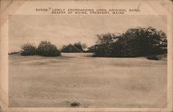 Sand Lowly Encroaching Upon Original Barn, Desert of Maine Freeport, ME Postcard Postcard Postcard