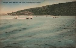 Motor Boat Racing, Lake Candlewood Postcard