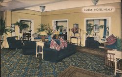 Lobby, Hotel Healy Postcard