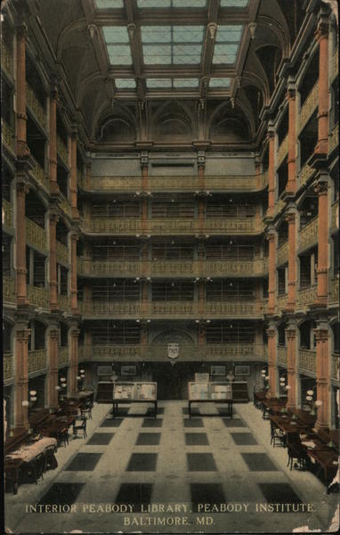 Interior Peabody Library, Peabody Institute Baltimore Maryland