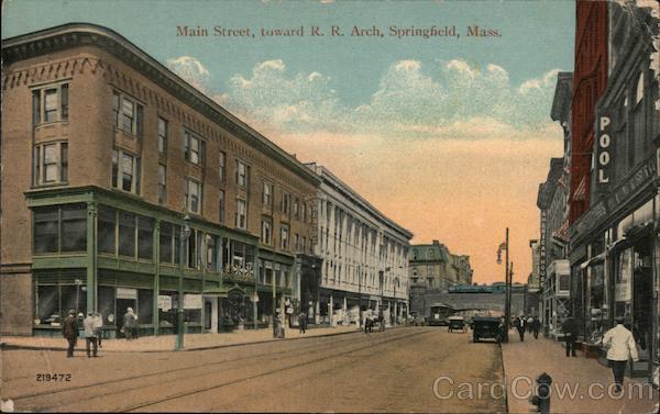 Main Street, Toward R.R. Arch Springfield Massachusetts