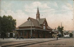 Leominster, Mass. N.H & H Depot Postcard