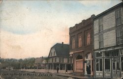 Looking North on Main St Postcard