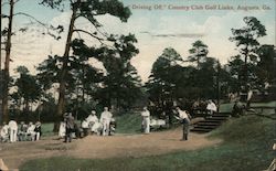 "Driving Off" Country Club Golf Links Postcard
