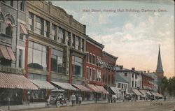 Main Street, Showing Hull Building Danbury, CT Postcard Postcard Postcard