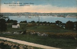 Bird's Eye View of New London From Fort Griswold, CT Postcard