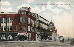 First Street, North From First Ave. Postcard