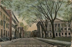 Congress Street Looking East with Court House on Right Postcard