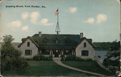 Reading Room York Harbor, ME Postcard Postcard Postcard