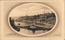 Rockwood Park, Showing Pavilion and Bridge Postcard