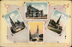 The Leading Churches of the Presbyterian, Methodist, Anglican and Roman Catholic Canada Misc. Canada Postcard Postcard Postcard