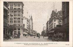 F Street, Corner Fourteenth N.W. Postcard