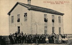 Old Seminary, First High School South Bend, IN Postcard Postcard Postcard