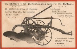 The Oliver N.7A, The Best Plowing Partner of the Fordson Advertising Postcard Postcard Postcard