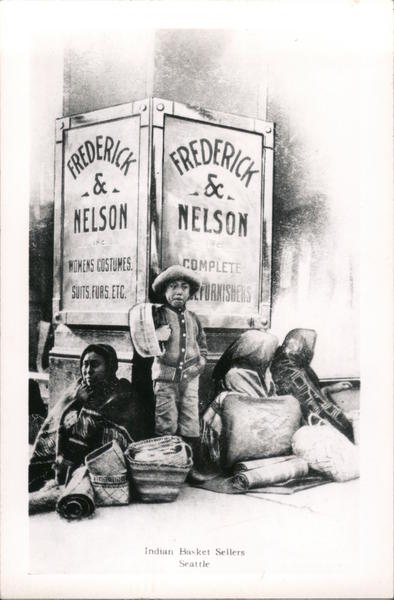 Indian Basket Makers Outside Frederick & Nelson Store Seattle Washington