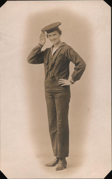 Woman Posing in Sailor Uniform Women