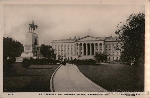 U.S. Treasury and Sherman Statue Washington District of Columbia