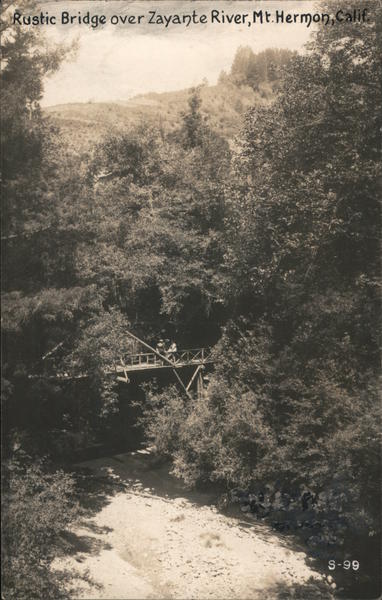 Rustic Bridge Over Zayante River Mount Hermon California