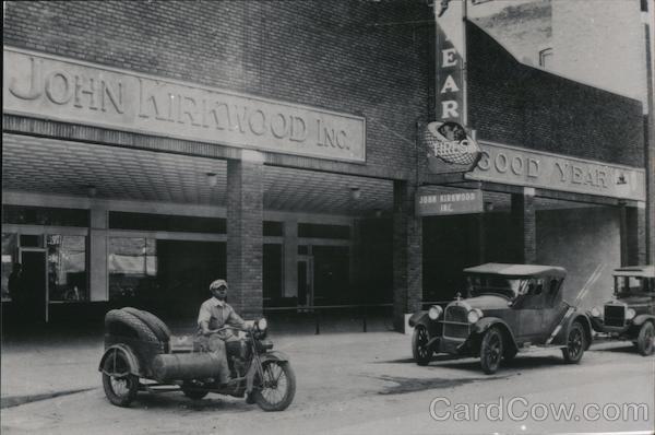 John Kirkwood Inc., Goodyear Dealer, Delivery Motorcycle with Sidecar Wichita Kansas