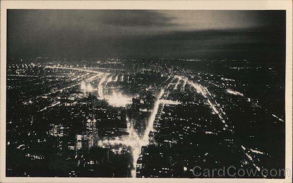 South View from Empire State Bldg. at Night New York