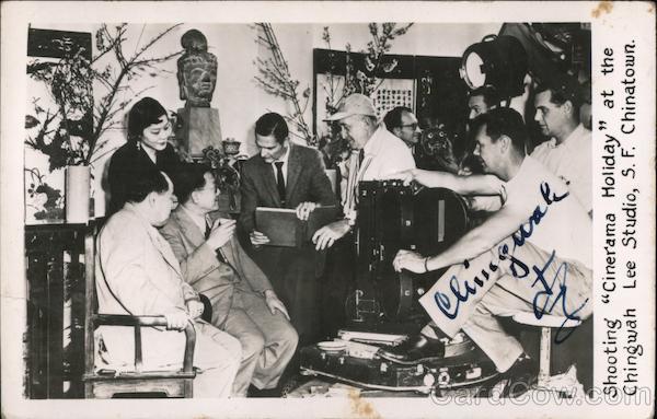 Shooting Cinerama Holiday at the Chingwan Lee Studio, Chinatown San Francisco California