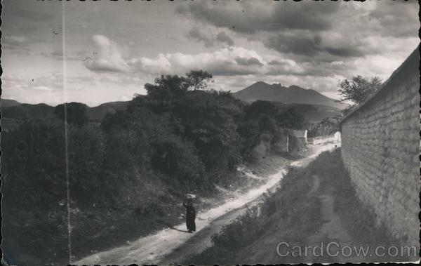 Woman Walking Down Road Tepic Mexico