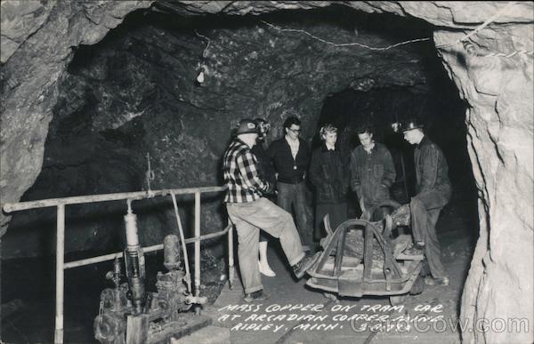 Mass Copper on Tram Car at Arcadian Copper Mine Ripley Michigan