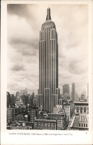 Empire State Building,102 Stories-1250 Feet High New York City