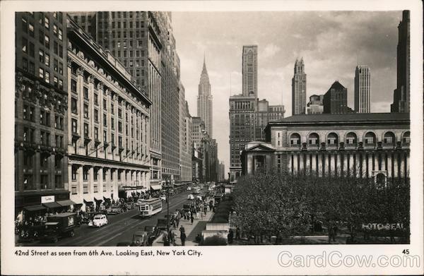 42nd Street as Seen From 6th Ave, Looking East New York