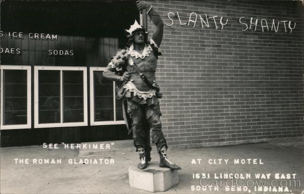 See Herkimer The Roman Gladiator at City Motel, 1631 Lincoln Way East South Bend Indiana