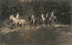 Actors on Horses, Bennington Historical Pageant Postcard