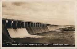 Snake River Dam American Falls, ID Postcard Postcard 